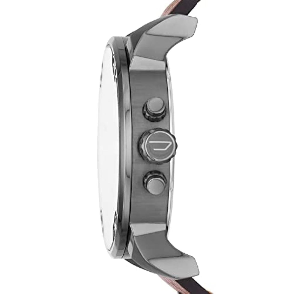 Diesel Men's 57mm Mr. Daddy 2.0 Quartz Stainless Steel and Leather Chronograph Watch, Color: Silver, Brown (Model: DZ7314)