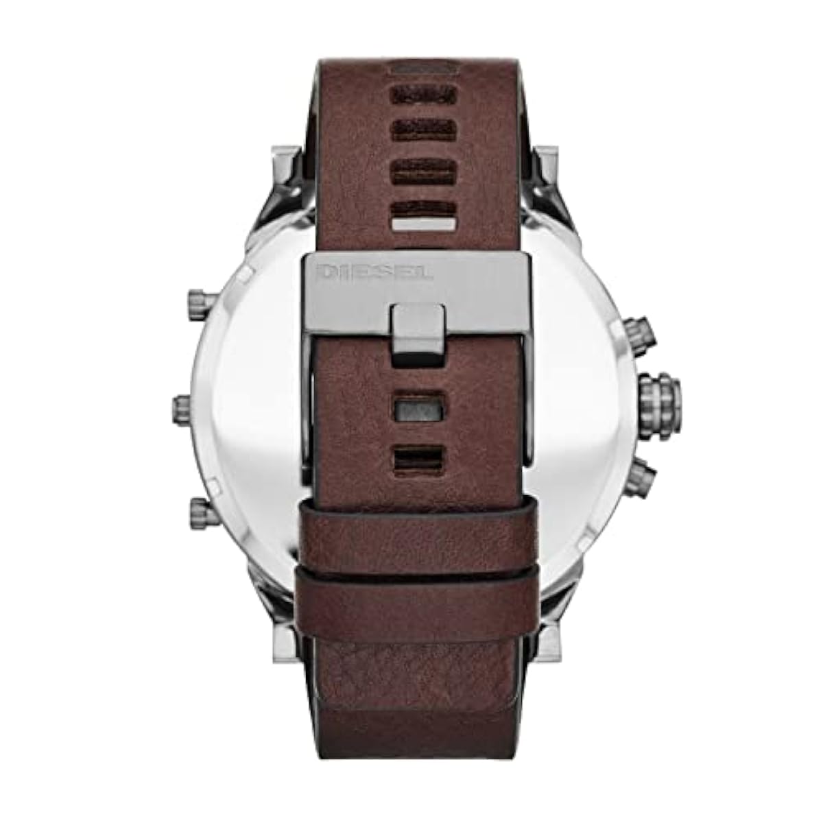 Diesel Men's 57mm Mr. Daddy 2.0 Quartz Stainless Steel and Leather Chronograph Watch, Color: Silver, Brown (Model: DZ7314)