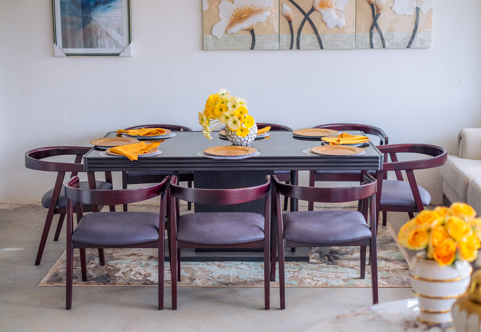 Black 8 Seater Dining Table